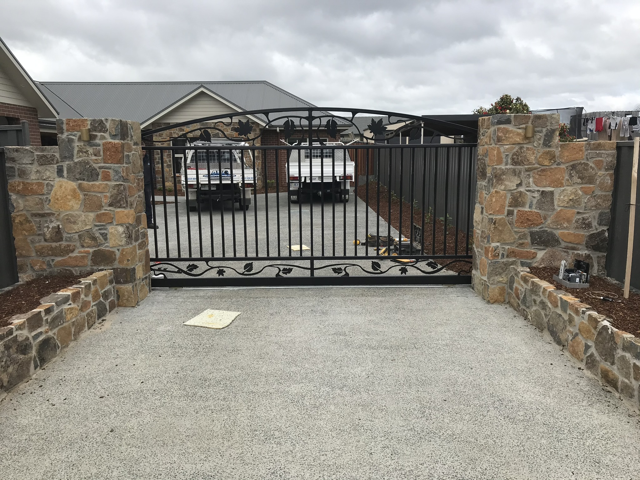 Architectural metal fabrication walkway railing