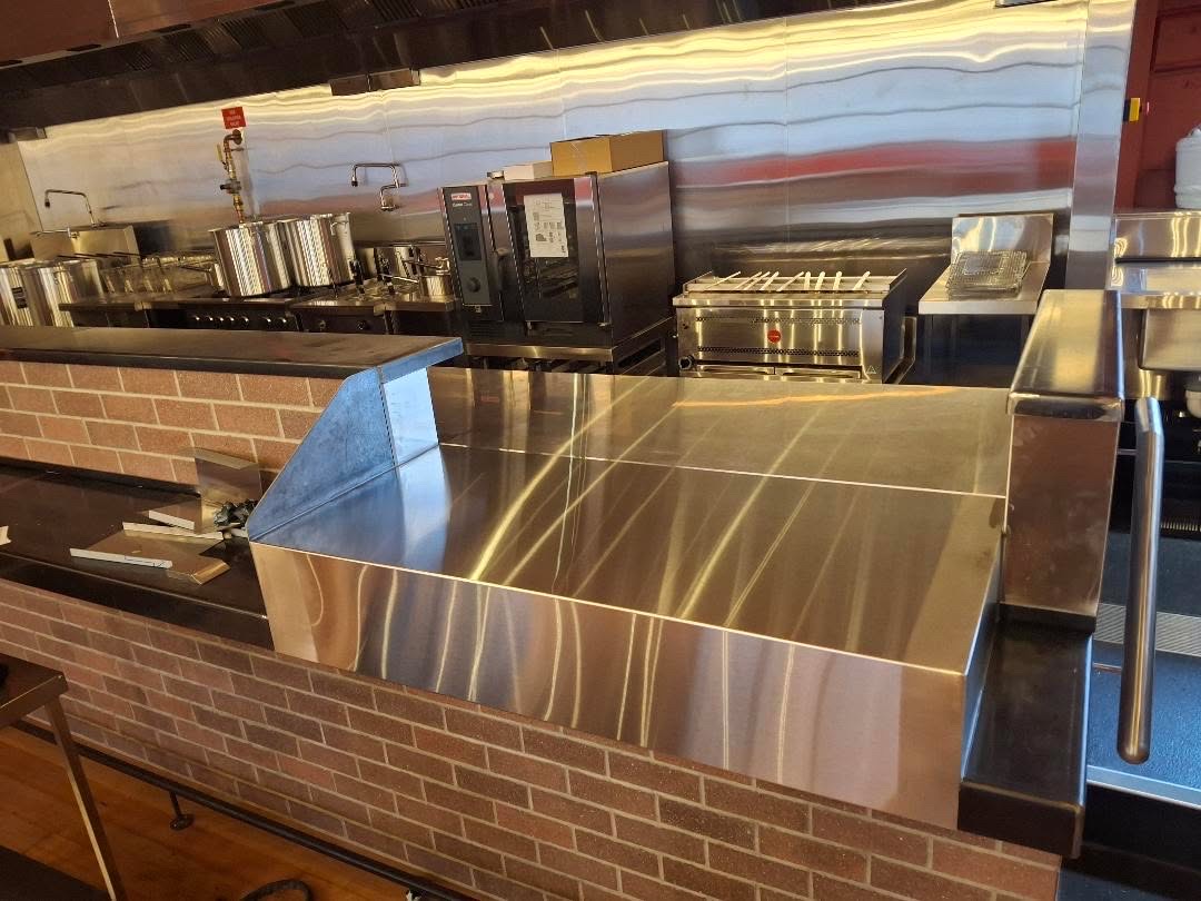 Stainless steel cafe counter